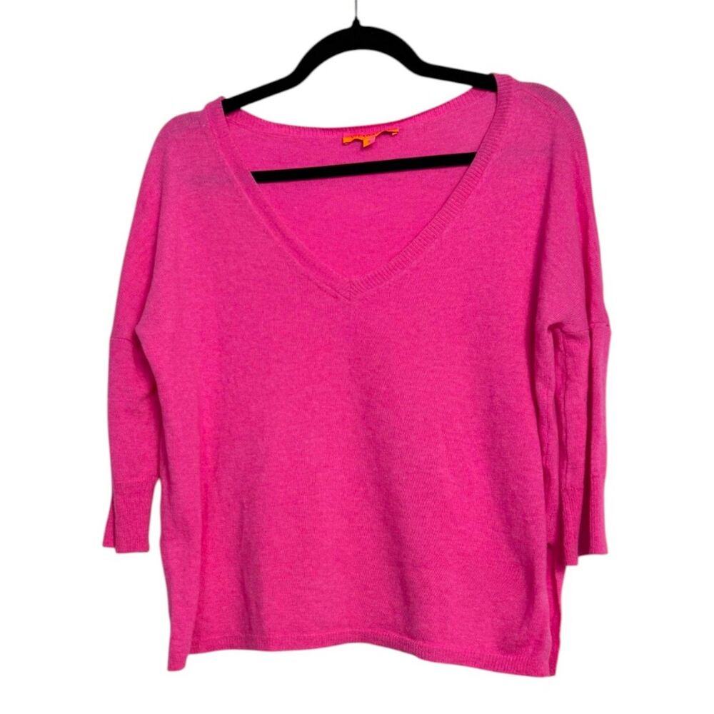 Vilagallo Pink V Neck Lightweight Sweater Size Small